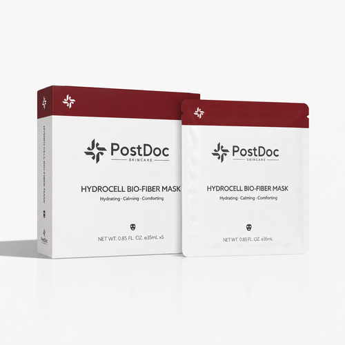PostDoc Hydrocell Bio-Fiber Mask packaging on a white background